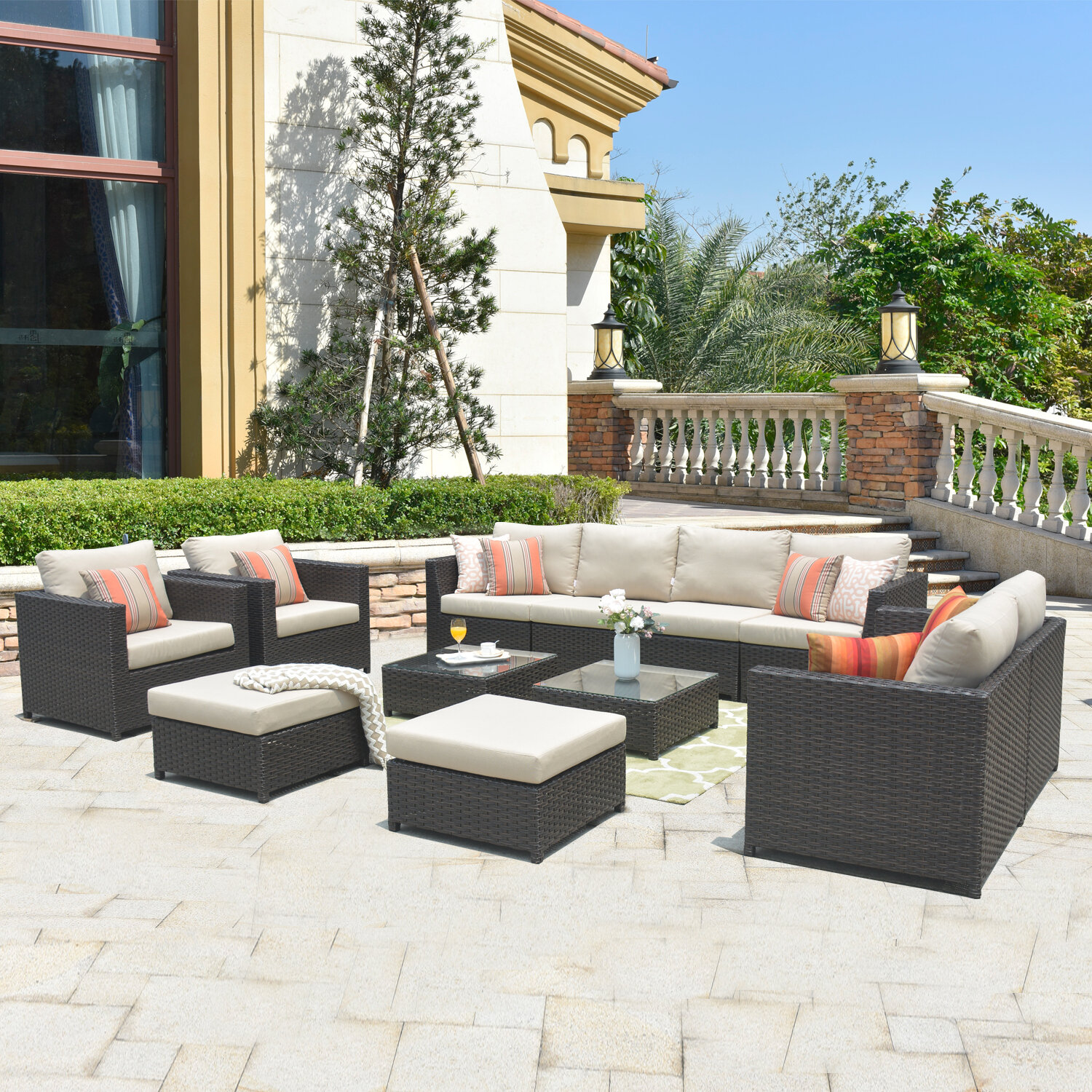 8 person rattan garden furniture