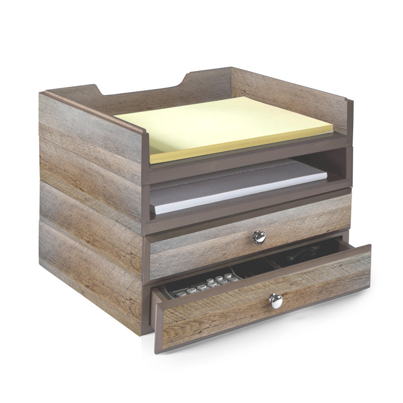 Darby Home Co Beaumys Stacking Wood Desk Organizers 2 Tray 2
