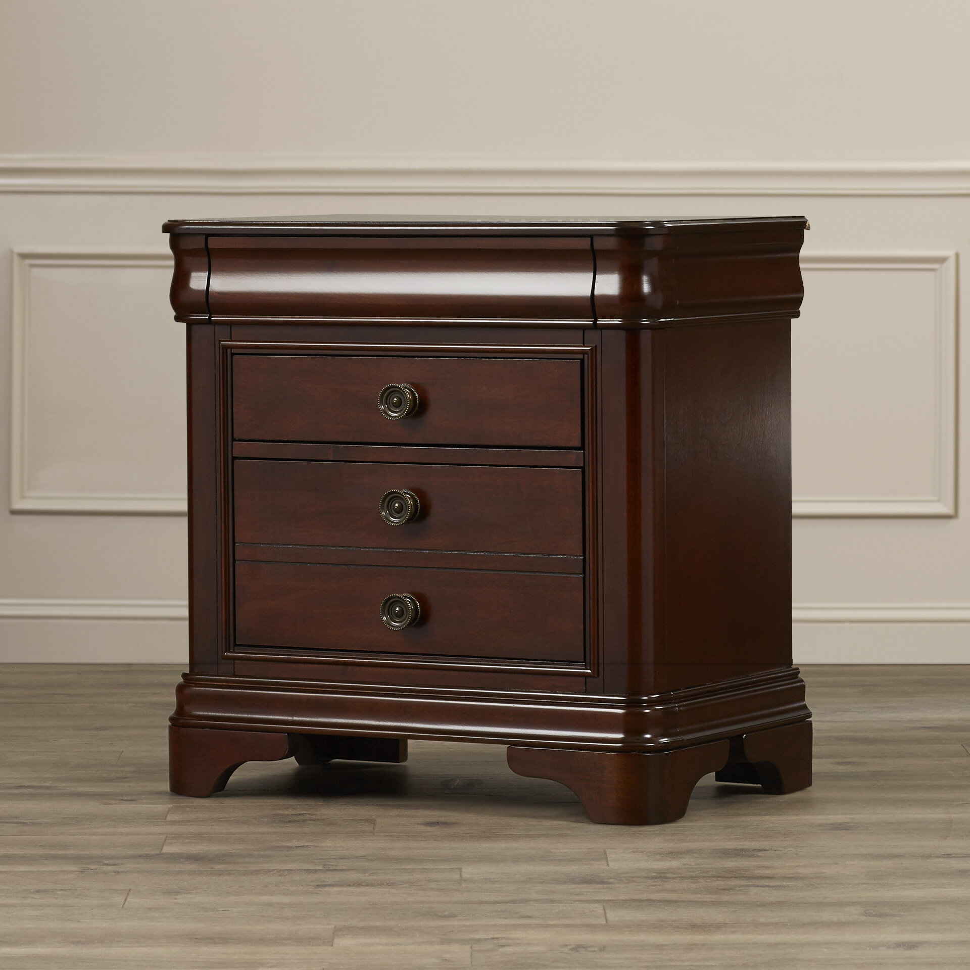 Alcott Hill Zahir 3 Drawer Solid Wood Nightstand Reviews Wayfair