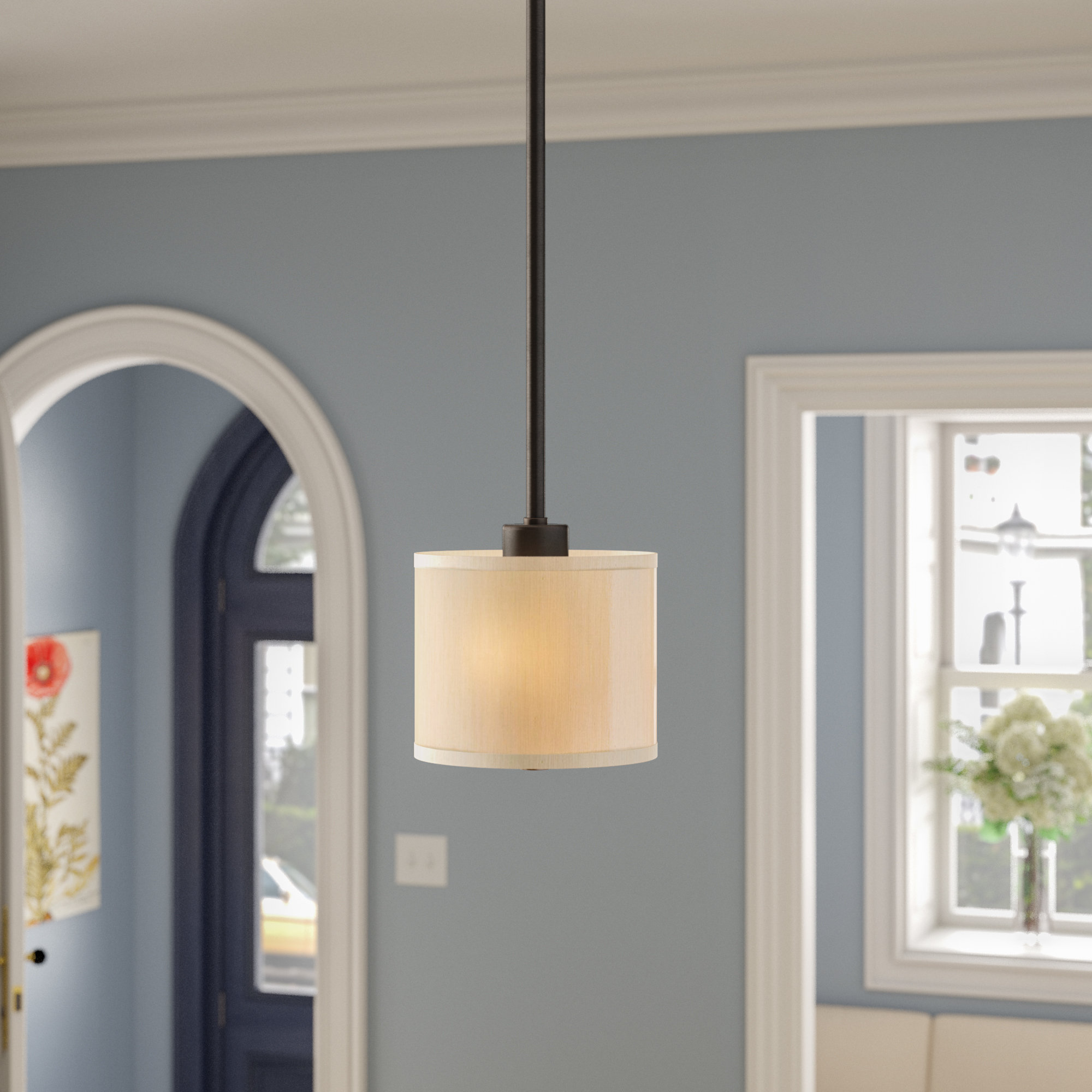Wrought Studio Hirst 1 Light Single Drum Pendant Reviews Wayfair