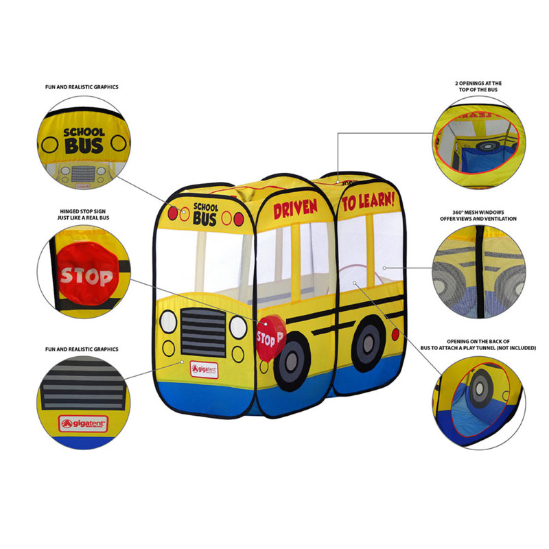 big yellow school bus play tent