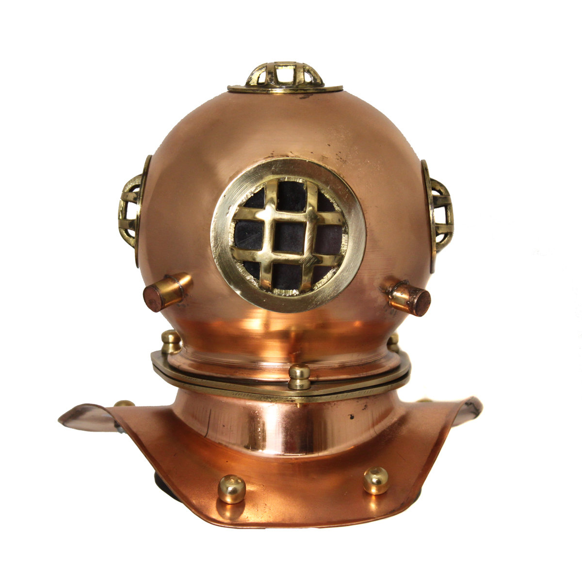 Antique Deep Sea Desk Decor U.S Navy Solid Brass Mini Diving Divers Helmet 6/'/'
