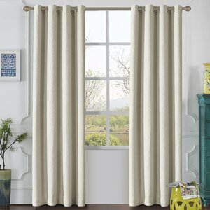 Odyssey Solid Blackout Thermal Grommet Single Curtain Panel (Set of 2)