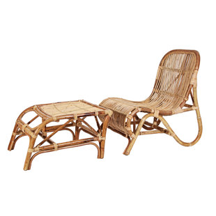 Go to store & view more images Ibolili Rattan Kim Lounge Chair with Ottoman