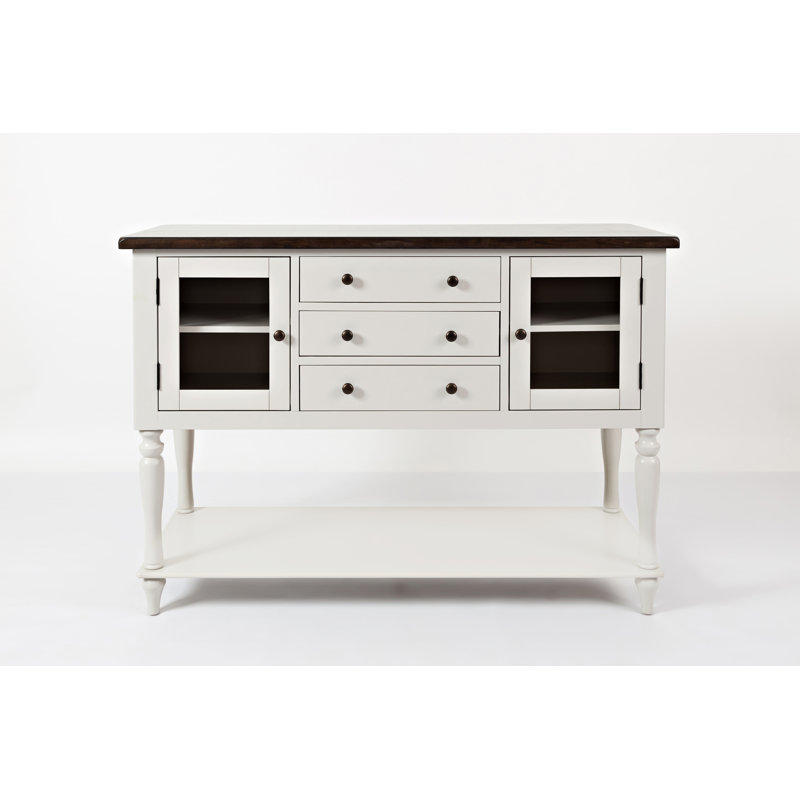 Alcott Hill Hickerson 54 Wide 3 Drawer Rubberwood Buffet Table