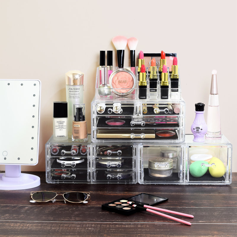 Rebrilliant 4 Piece Home Acrylic Jewellery And Cosmetic Makeup Organizer Set Reviews Wayfair Ca