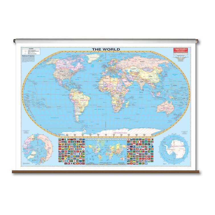 Universal Map Large Scale Wall Map - World  Wayfair