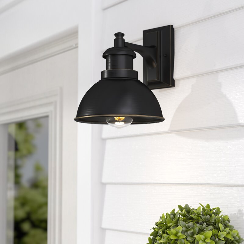 Gracie Oaks Elisha 10 25 H Outdoor Barn Light Reviews Wayfair