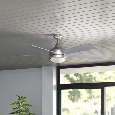 52" Butterworth 5 - Blade Standard Ceiling Fan with Remote Control and Light Kit Included