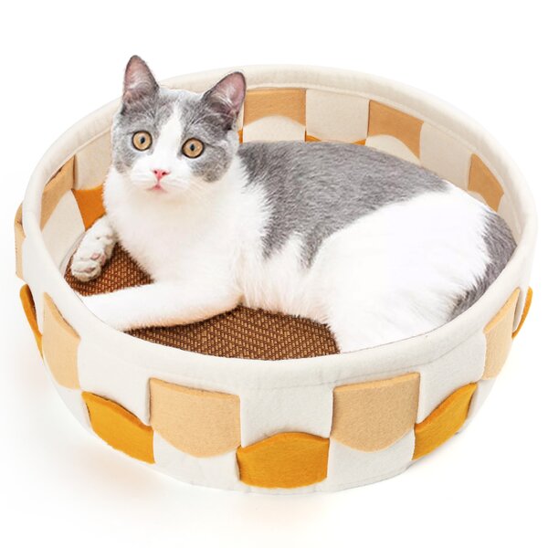 Pet Cave Beds Indoor Outdoor Microfiber Cat Beds a Matching Removable Washable Cushioned Pillow Pad Non-Slip and Durable Cozy Kitten Bed