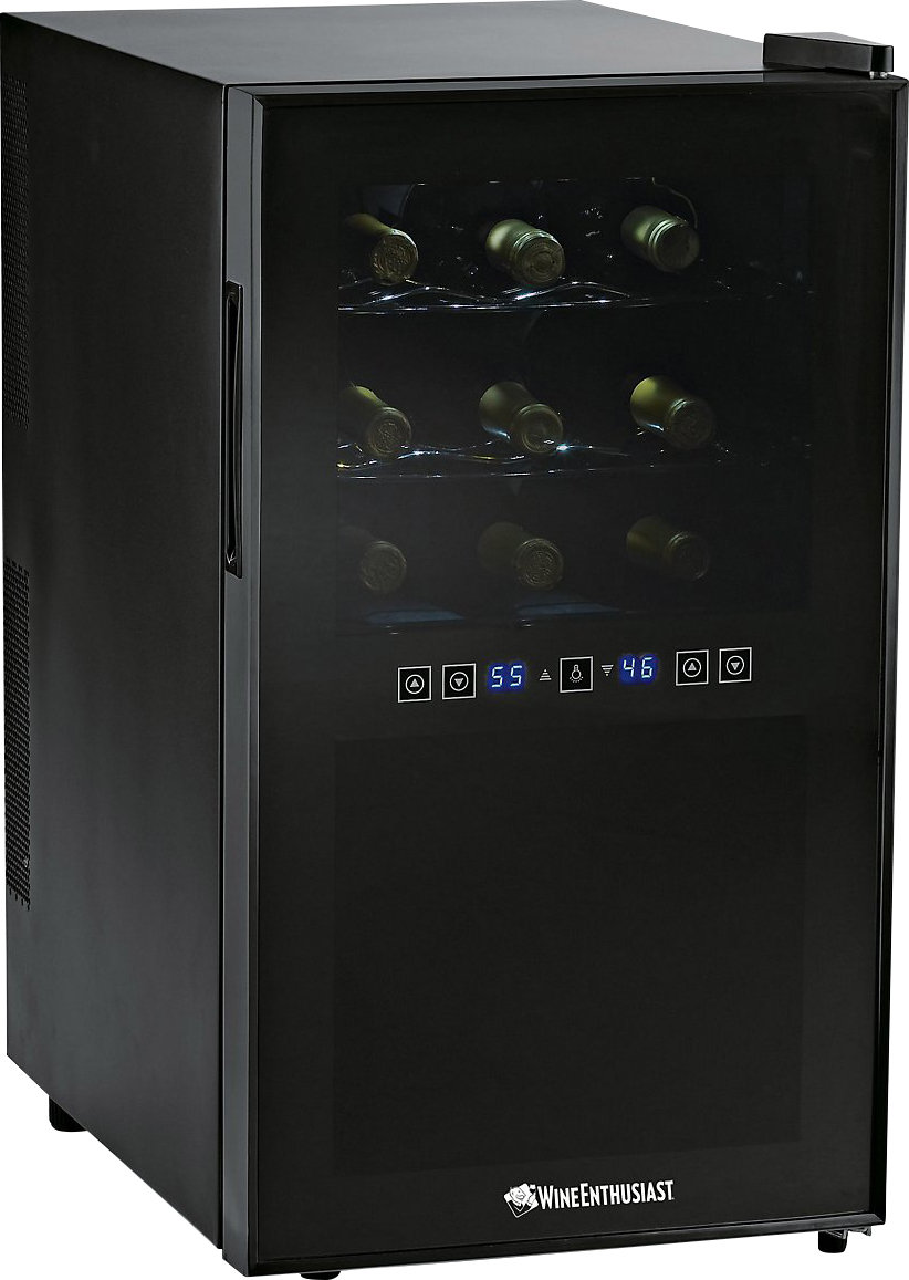 Wine Enthusiast Companies 18 Bottle Silent Dual Zone Freestanding Wine