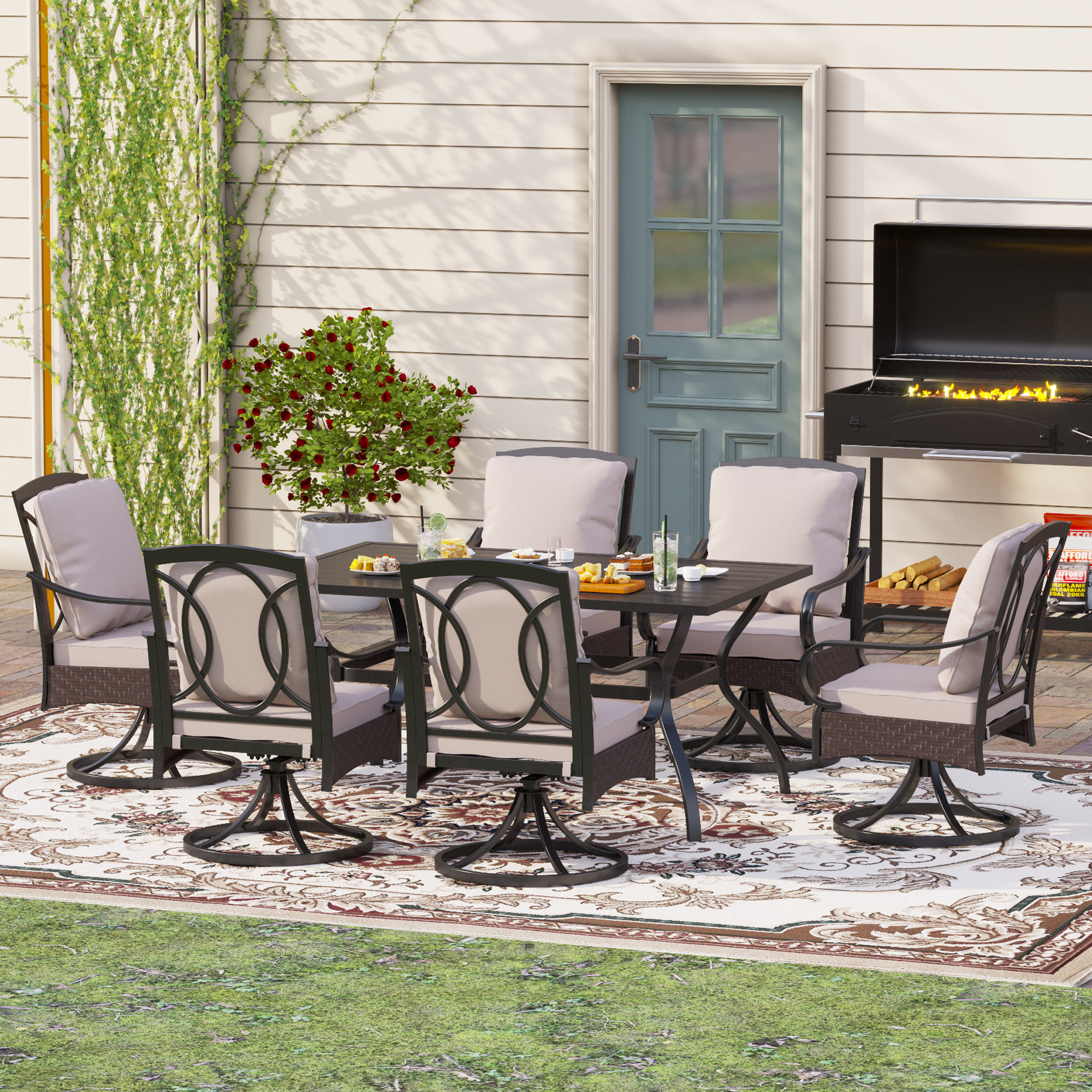 deep seating patio dining set