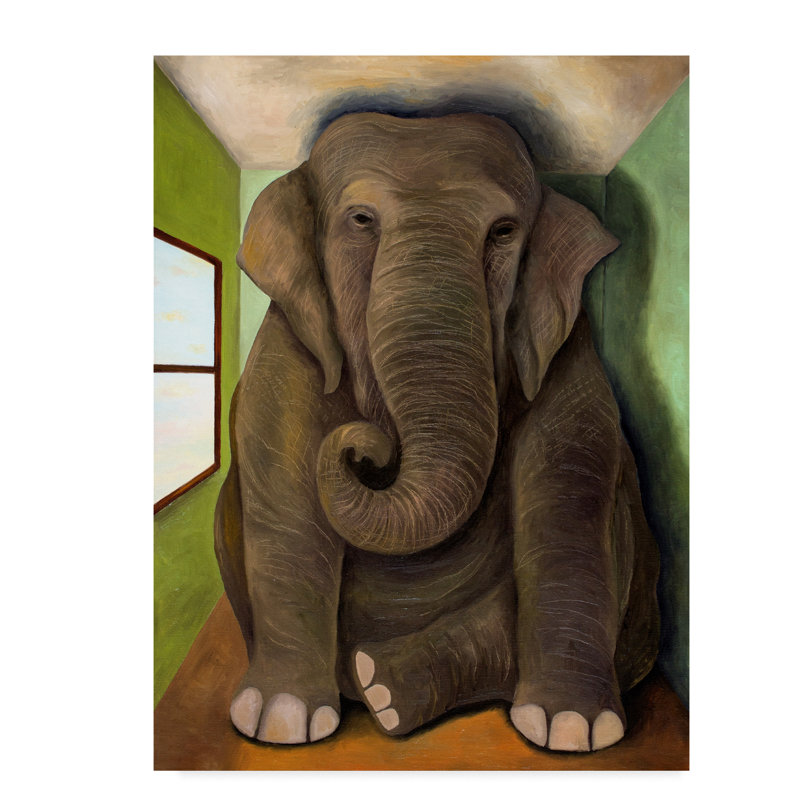 Winston Porter Elephant In A Room Cracks Acrylic Painting Print