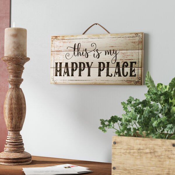 Wall Plaque Sign Handmade Reclaimed Recycled Pallet This Is My Happy Place Quote 