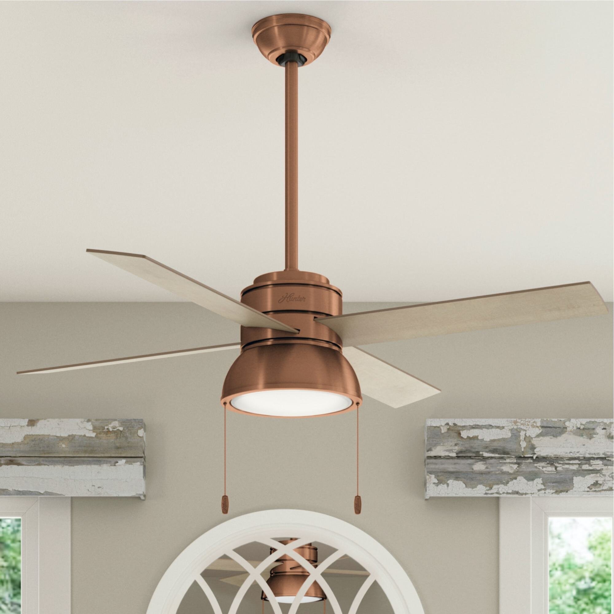 Hunter Fan 52 4 Blade Standard Ceiling Fan With Pull Chain And Light Kit Included Reviews Wayfair