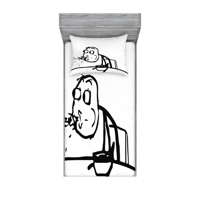 East Urban Home Weird Guy Meme Face Character Barfing Food Scene