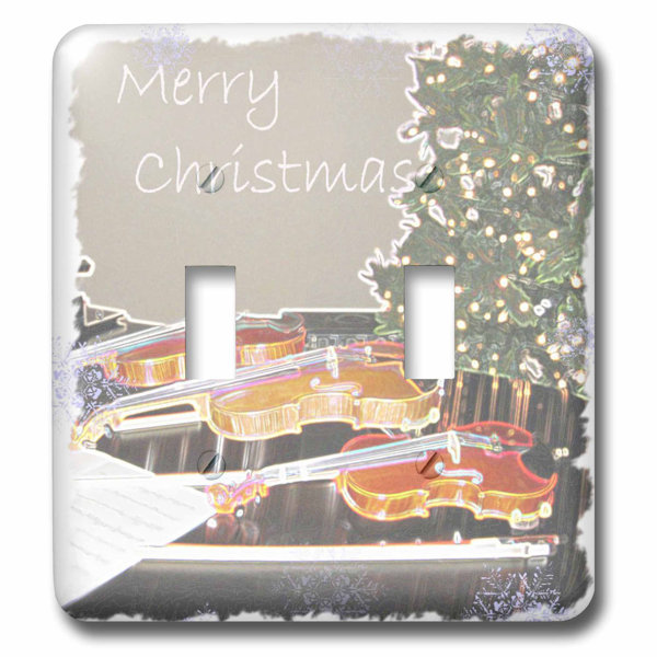 3drose Christmas Tree And Violin Snowflake Art 2 Gang Toggle Light Switch Wall Plate Wayfair