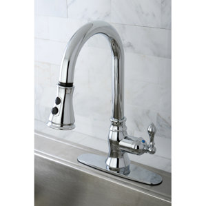 Kingston Brass American Classic Single Handle Kitchen Faucet with Pull Down Spout