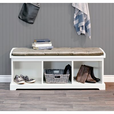 Uribe Wood Storage Entryway Bench Charlton Home Finish White