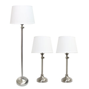 Tully 3 Piece Adjustable Table and Floor Lamp Set