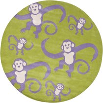 Wozukia Monkeys and Flowers Home Decoration Large Rug Floor Carpet Yoga Mat Vintage Garden Tree Rose Flower Monkey Animal Banana Leaves Floral Modern Area Rug for Kid Playroom Bedroom 80 x 58 inch 