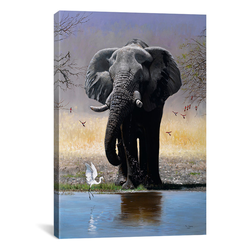 World Menagerie Decorative Art Elephant Egret And Carmines By