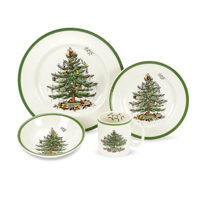 Spode Christmas Tree 4-Piece Dinnerware Place Setting, Service for 1