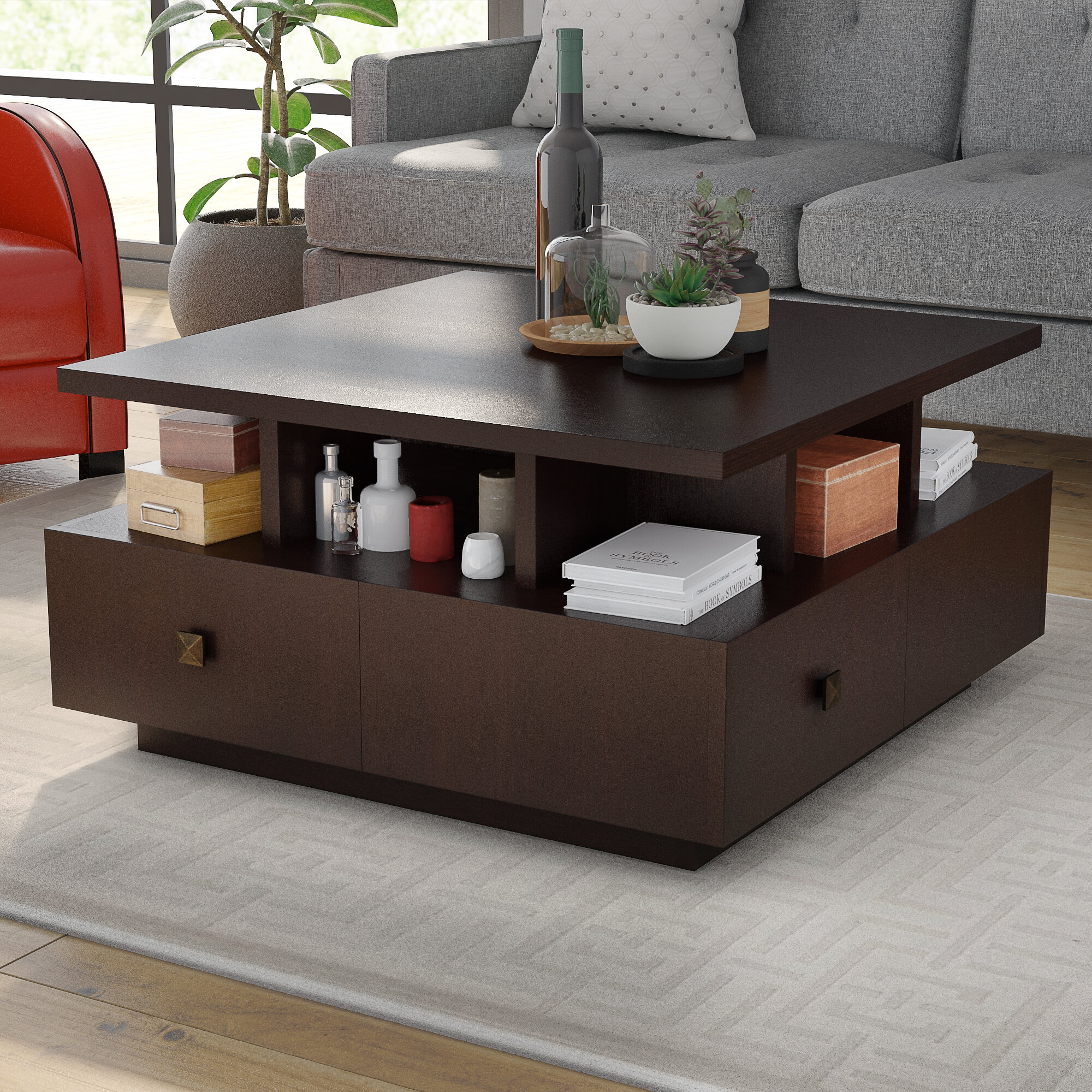 Coffee Table For Living Room High Gloss Coffee Table With Storage Large ...