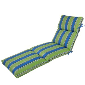 Channeled Reversible Outdoor Chaise Lounge Cushion