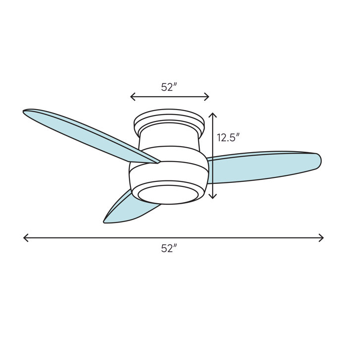 Zoomie Kids 52 Maldonado Football Toss 5 Blade Ceiling Fan Light