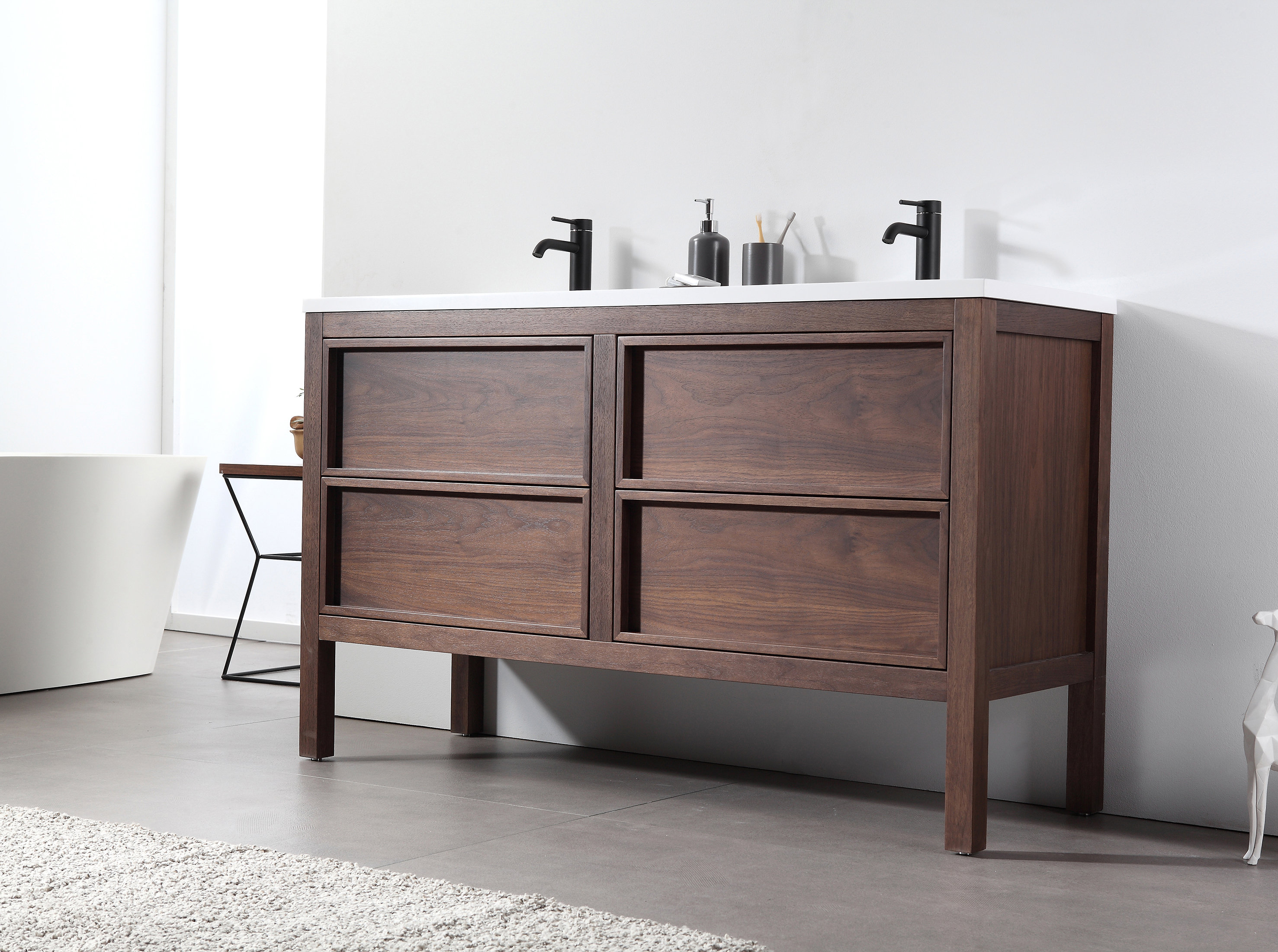 Kartonrepublic Annecy 55 Double Bathroom Vanity Set Reviews Wayfair