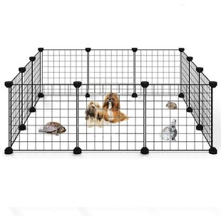 exercise pen attached to crate