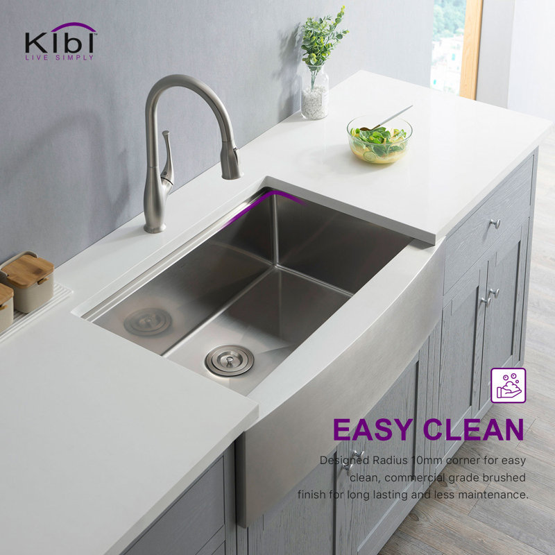 Kibi Usa Handcrafted 33 L X 22 W Farmhouse A Kitchen Sink Farmhouse A Kitchen Sink