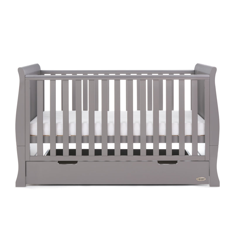 white cot bed with changer