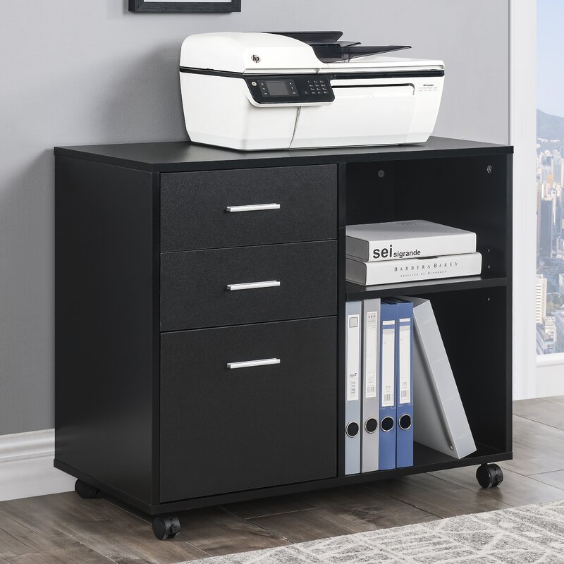 Inbox Zero Home Office 3 Drawer Mobile Lateral Filing Cabinet Wayfair