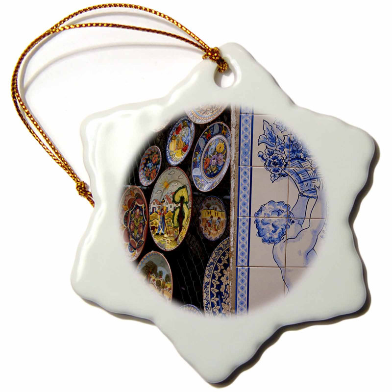 The Holiday Aisle Portugal Algarve Monchique Pottery Shop Snowflake Holiday Shaped Ornament Wayfair