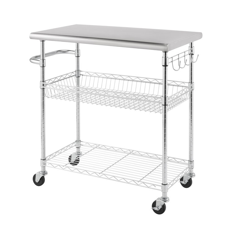 Miriam 38.62'' Wide Rolling Kitchen Cart with Stainless Steel Top