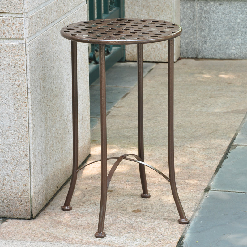 Patio Side Tables You Ll Love Wayfair Mandalay 16 Inch Iron Patio Side Table