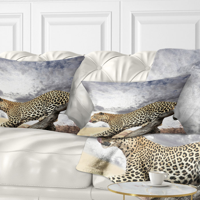 East Urban Home African Wall Leopard On Tree Under Cloudy Sky