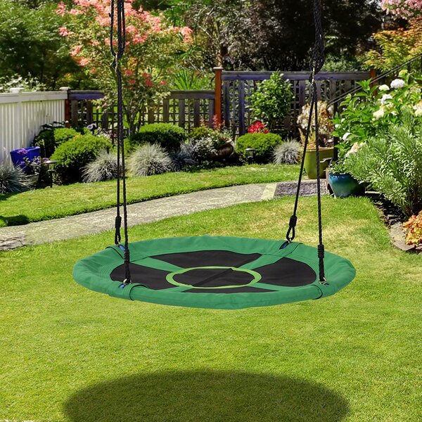 Backyard and Playground Color Outdoor Saucer Rope Swing Platform Swing for Kid Odoland 24 inch Children Tree Swing SwingSeat Round Swingset wirh Adjustable Hanging Ropes for Indoor 