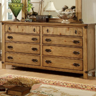 Shellson 8 Drawer Double Dresser by Millwood Pines