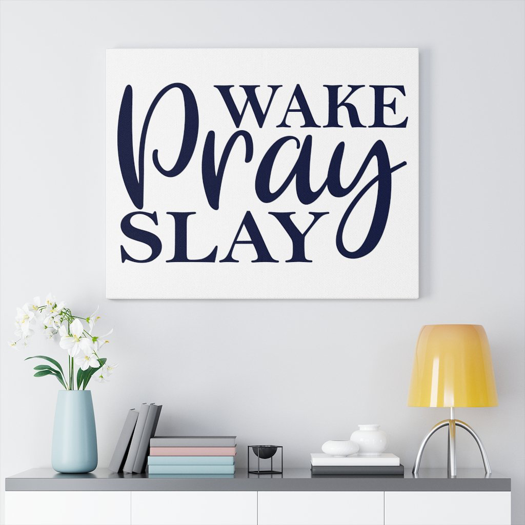 Express Your Love Gifts Wake, Pray, Slay Christian Wall Art Print Ready