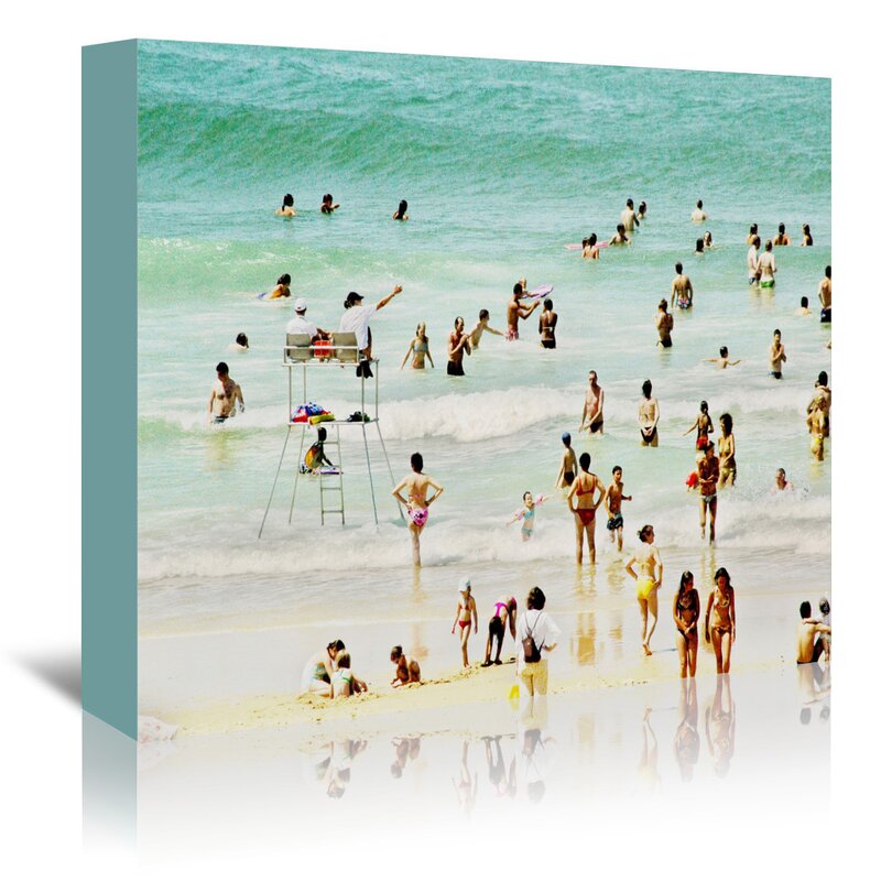 East Urban Home French Beach Photographic Print on Wrapped Canvas | Wayfair