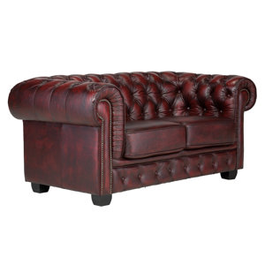 2-Sitzer Sofa Chesterfield aus Echtleder von Mas..