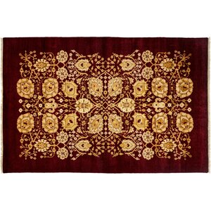 One-of-a-Kind Ottoman Hand-Knotted Red Area Rug