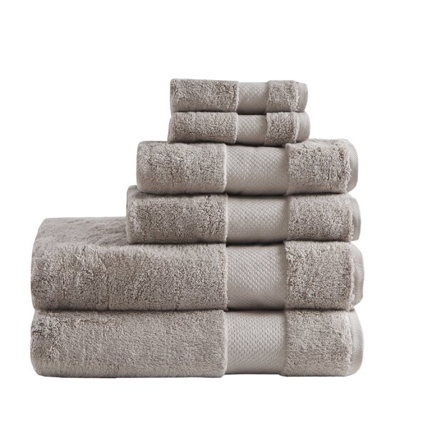 Hudson Park Collection 100% Supima Cotton Hand Towel 16"x 28" Smoke Grey 