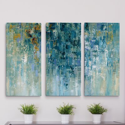 Wrought Studio I Love The Rain - 3 Piece Painting on Canvas & Reviews ...