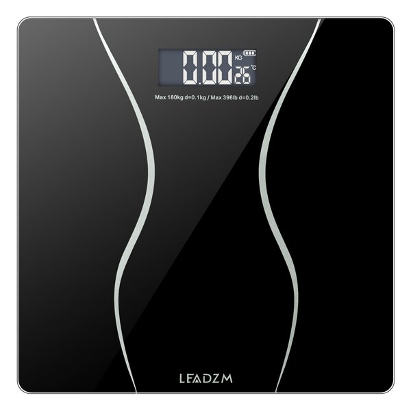 Max 400 lbs/180kg High Precision LIVIN Digital Body Weight Scale Rounded Corners Step-On & Auto-Off Batteries Included Tempered Glass Top Digital Bathroom Scale w/ Large LED Display