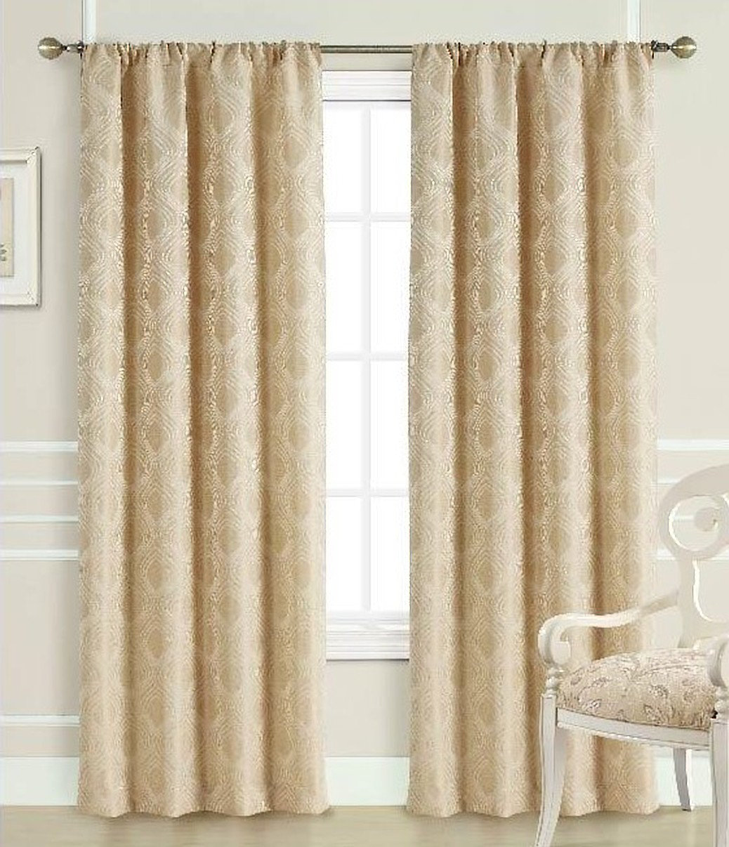 Canora Grey Shurtleff Jacquard Room Darkening Thermal Rod Pocket Single Curtain Panel Wayfair