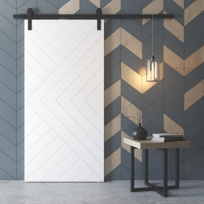 Urban Woodcraft Panelled Wood Primed Barn Door Wayfair Ca